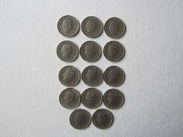 10 Rappen, 1955 - 1960, Lot 14 Stk.
