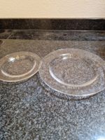 Glas-Teller Set, zeitlos und elegant, Durchmesser 22+14cm