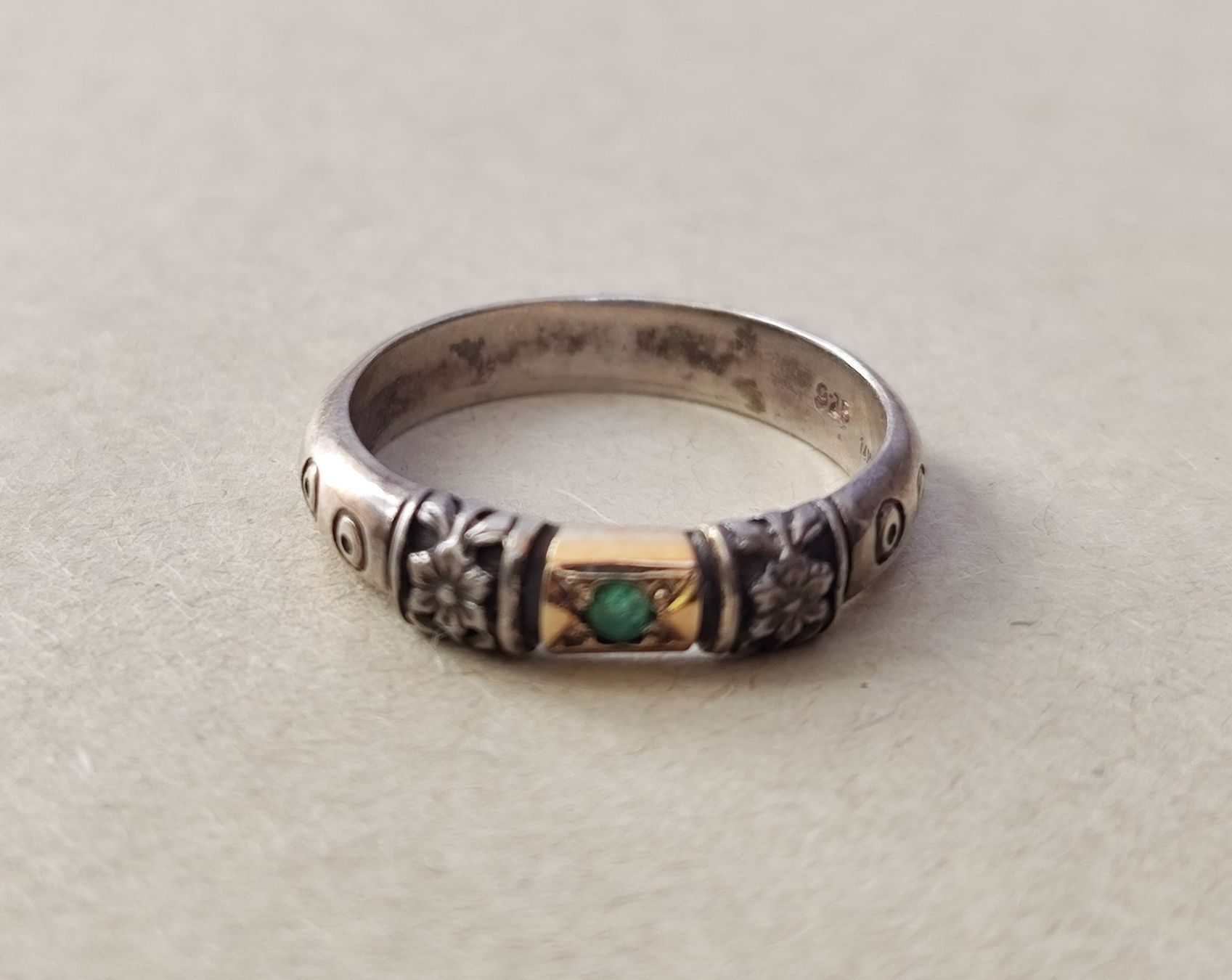 Anelli: Bague argent 925 & or 14K artisanale modèle unique – Usato da Carouge GE venduto da for_8yym 1