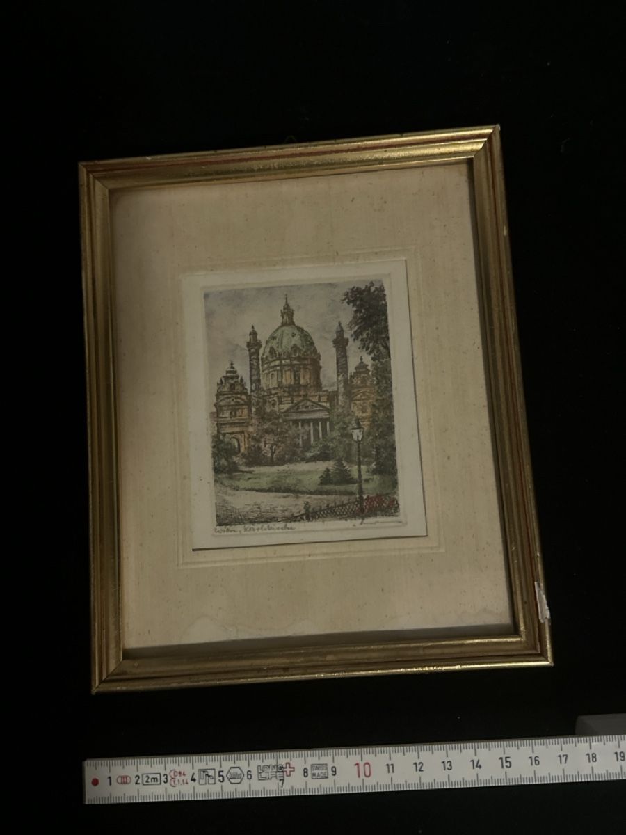 Grafica & Litografie: Wien, Karlskirche, gerahmt – Difettoso da Zürich venduto da Chaeffeler 4