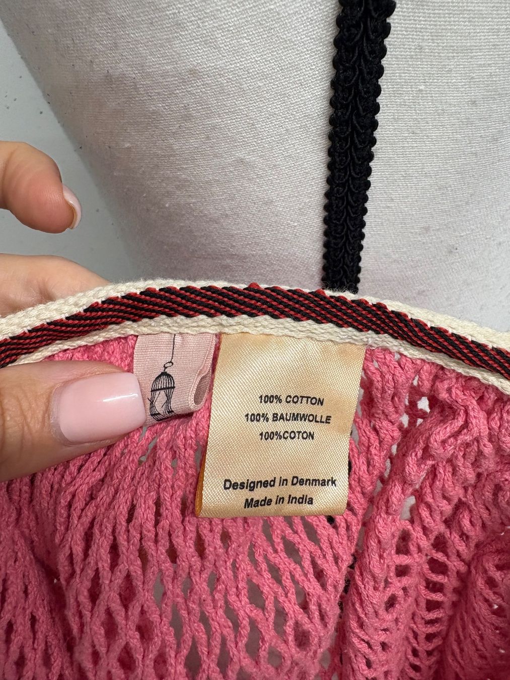 Becksöndergaard Borse da donna: Beck Söndergaard Netz Tasche Pink Baumwolle Beutel Tasche – Nuovo (secondo la descrizione) da Regensdorf venduto da secondchancefashion 1