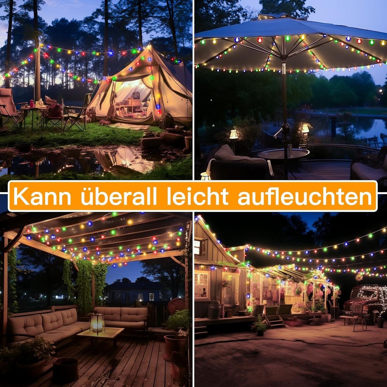 Ghirlande e barre luminose: Solar Lichterkette 12m 100 LED bunt – Nuovo e nell'imballaggio originale da Nuglar venduto da SmartLiving24 1