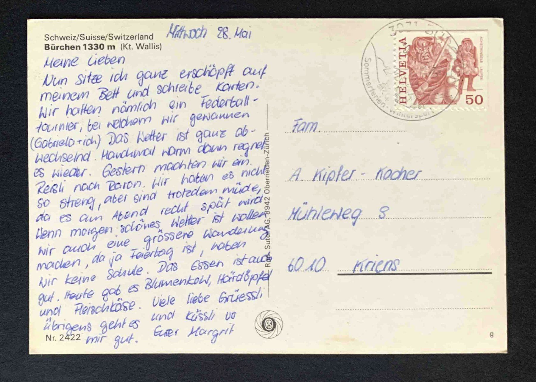 Cartoline postali: AK Bürchen Kt Wallis – Usato da Goldau venduto da artelier1 1