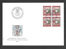 CH FDC Pro Patria  Viereblock 1967