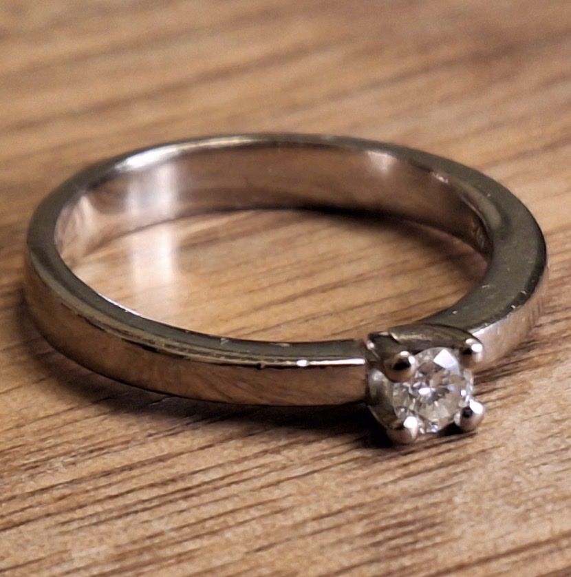 Anelli: Solitär Diamantring ca 0.12ct Weissgold 750 – Usato da Untersiggenthal venduto da TimeandShine 6