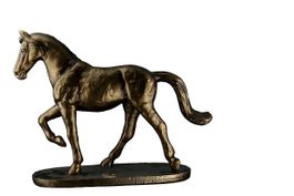 Deko Pferd 22,5 x 28,5 x 9 cm Skulptur golden Antik Figur