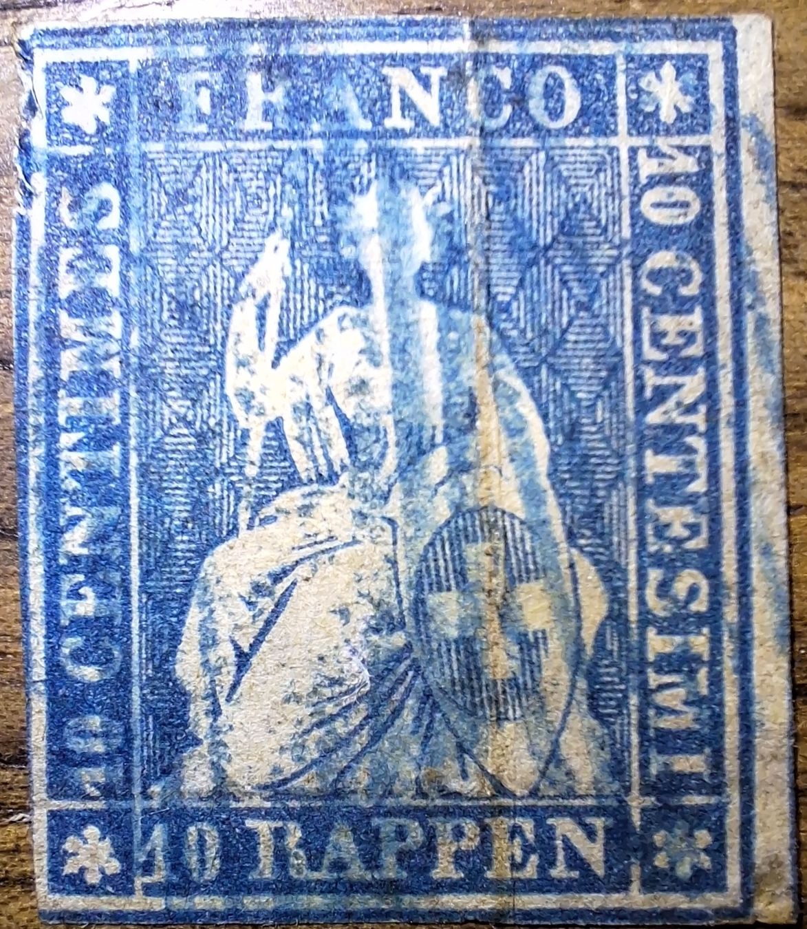Tutti i francobolli: Strubel 23A2 mit Befund Kat. 950.- – Usato da Balgach venduto da SIMEON27