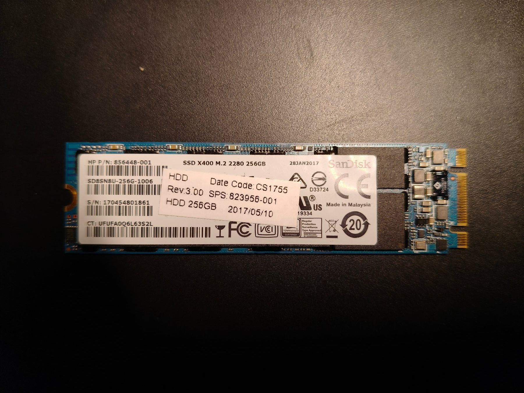Sandisk Harddisks: Sandisk SSD 256GB M.2 SATA NGFF – Gebraucht aus Rebstein von sho_7yky