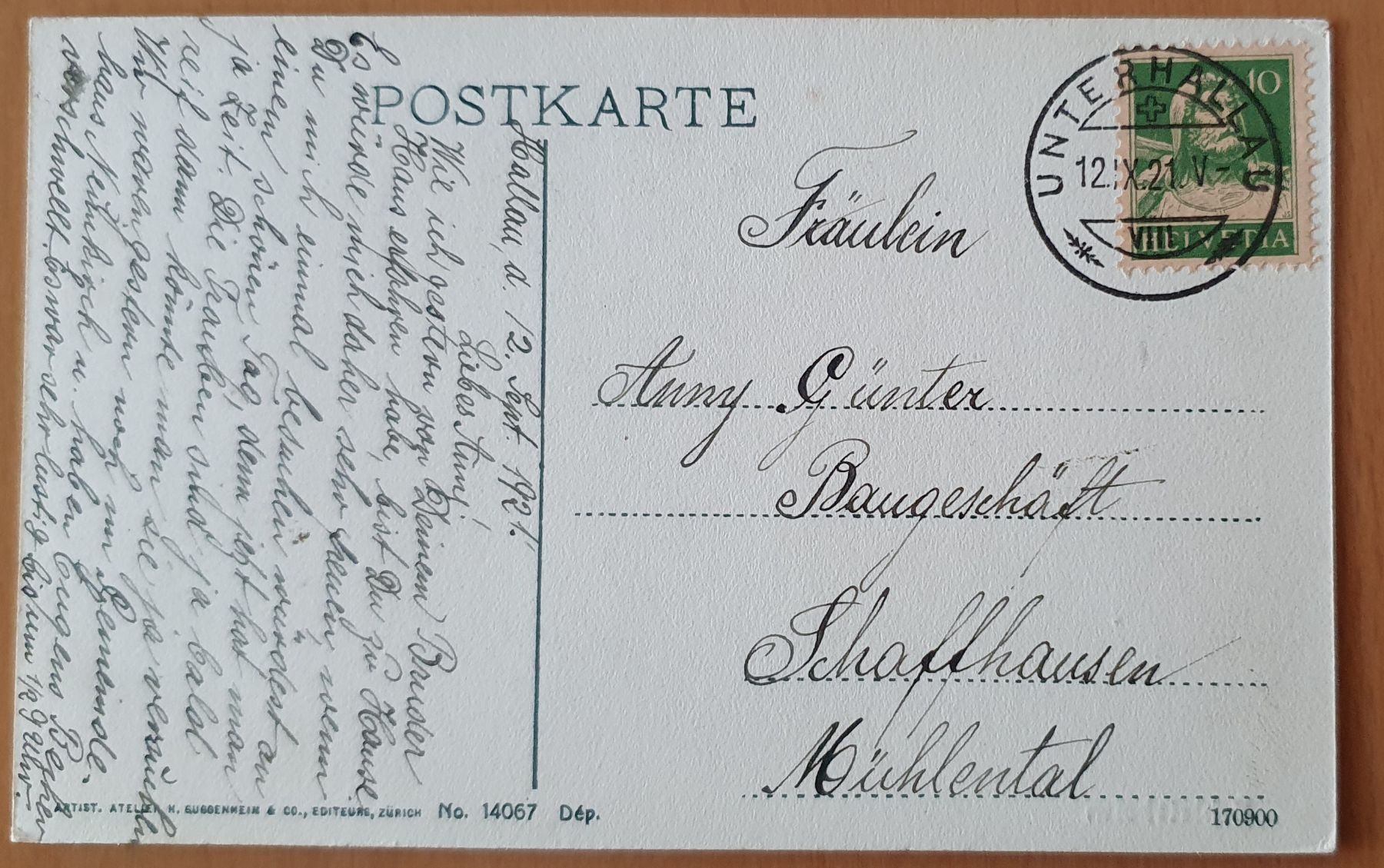 Cartoline postali: Schleitheim 1921 TOP – Usato da Kreuzlingen venduto da Rschweiz1 1