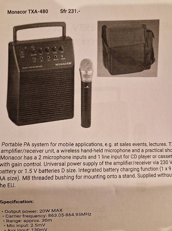 Amplificatori: Wireless Amplifier system TXA-480 – Usato da Kottwil venduto da Bubu9 2