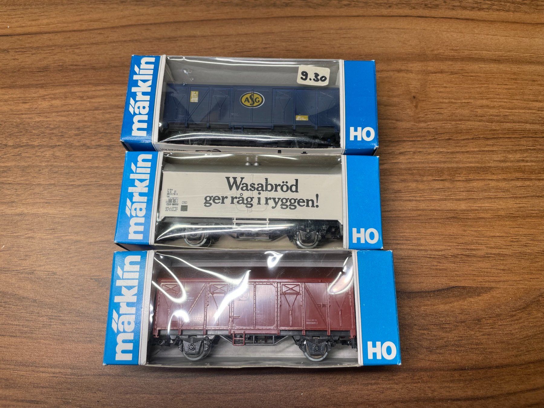 Märklin Modellini di ferrovie: Märklin 3 Stk. Güterwagen der SJ in DC – Usato da Villmergen venduto da Mfritz 3