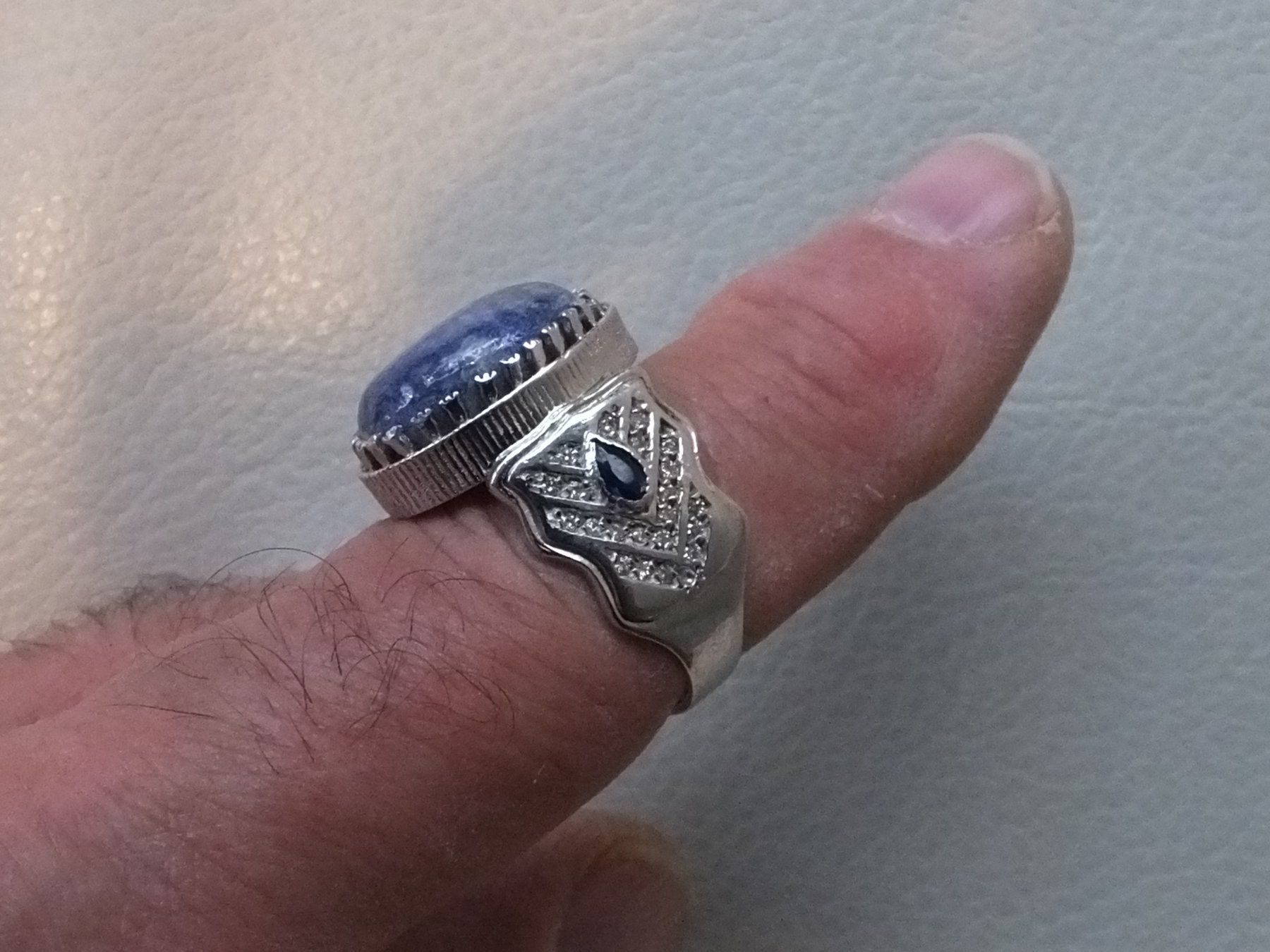 Anelli: Herrenring mit Echtem AZURITE Stein – Usato da Unterentfelden venduto da l654321a 4