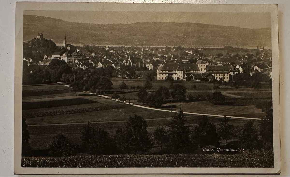 Ansichtskarten: Antike Postkarte Uster Gesamtansicht – Gebraucht aus Rapperswil SG von Cecilia61