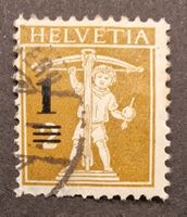 HELVETIA TELLKNABE 1911 Überdruck1 auf 2 gestempelt