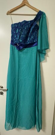 Elegantes Abendkleid Türkis Spitze Gr. 38/M Ballkleid