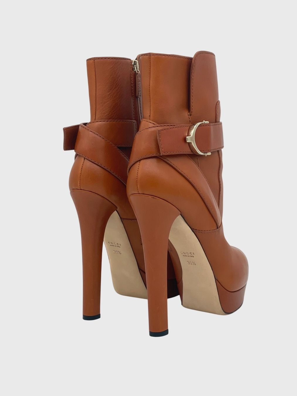 Gucci Scarpe da donna: Gucci Leather Platform Ankle Boot EU 39.5 Braun – Usato da Zürich venduto da shoe_shop 3