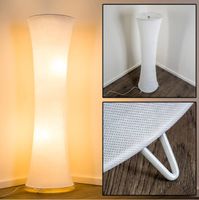 Stehlampe weiss, zylinderförmig, textil