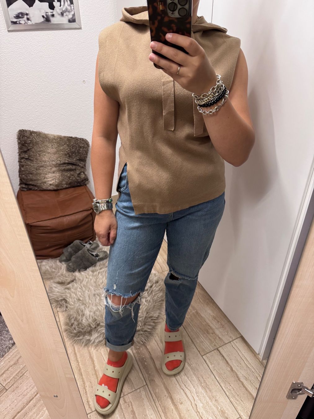 Gilet & Giacche senza maniche: Ärmelloser Strick-Hoodie/Pullunder Beige – Nuovo (secondo la descrizione) da Eichberg venduto da OanaB 6