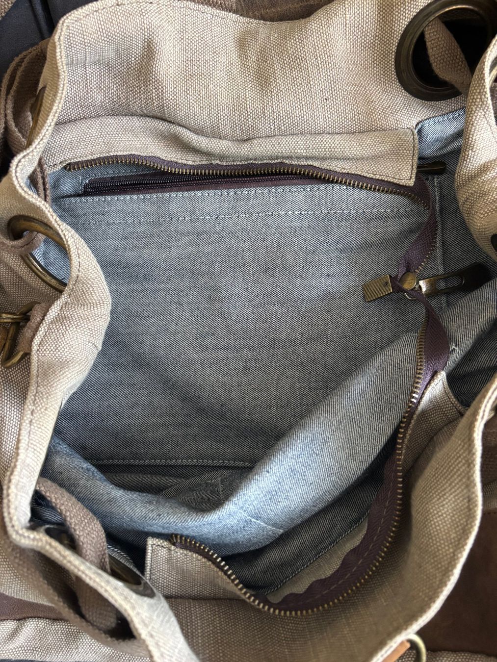 Borse da donna: CANVAS Tasche mit Lederteile – Usato da Merishausen venduto da yourdream 4