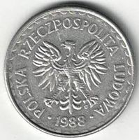 1 Złoty Münze - Adler - Polen 1988