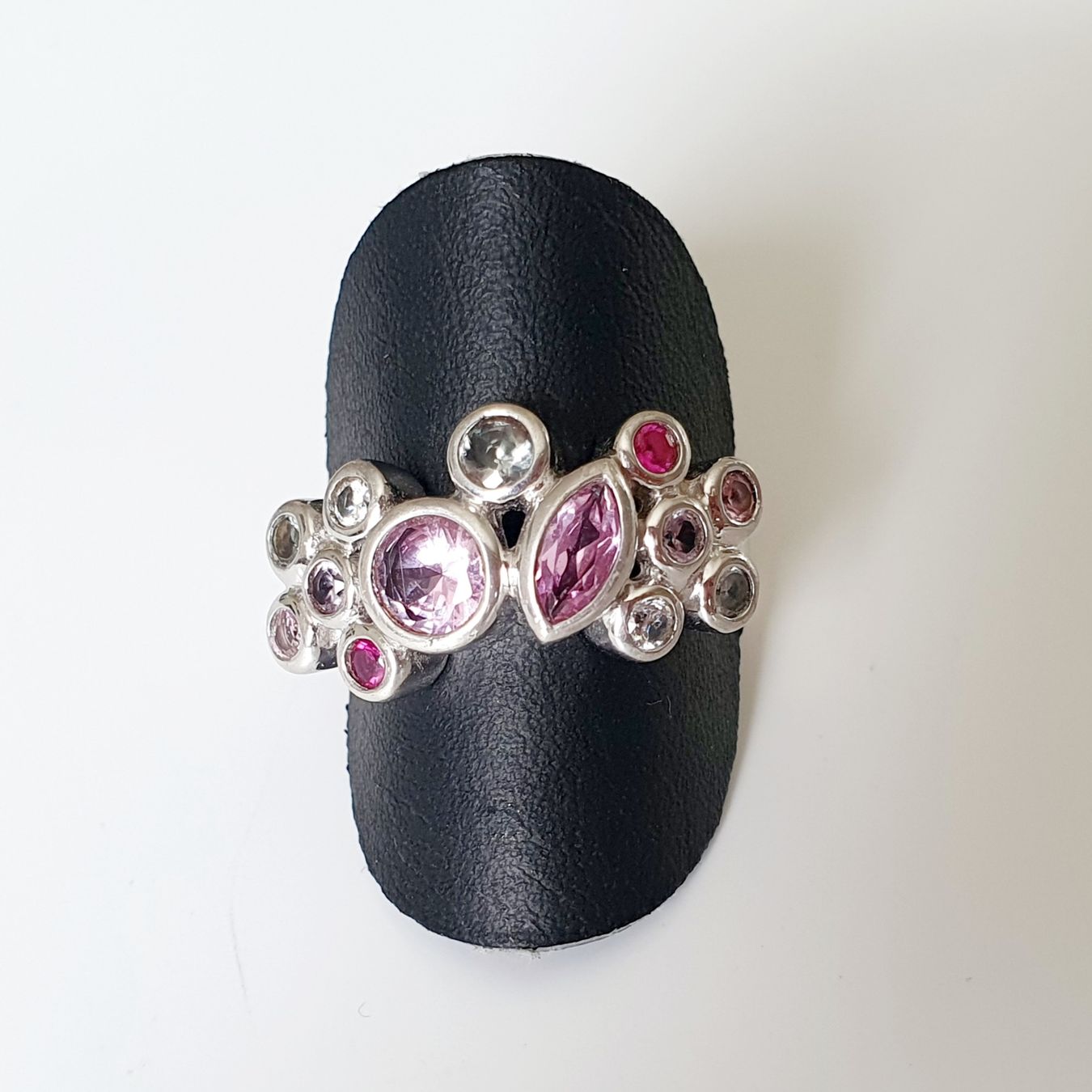 Anelli: Silber Ring 925  mit bunten Steinen gr. 19,1 mm – Usato da Kreuzlingen venduto da Wunderkiste123 1