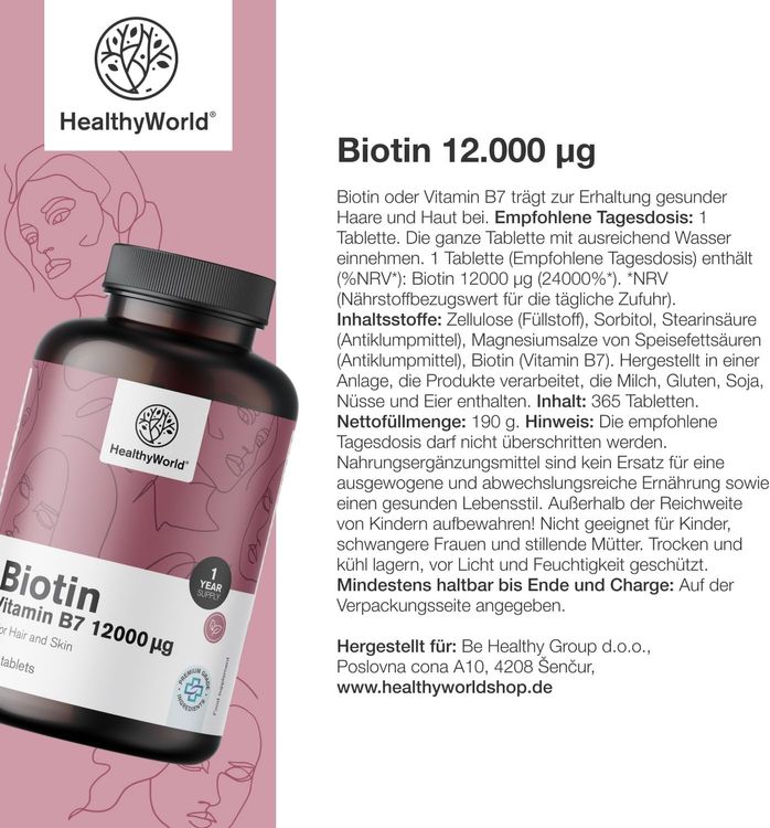 Wunderschne Biotin Tabletten Haare Ebenbild