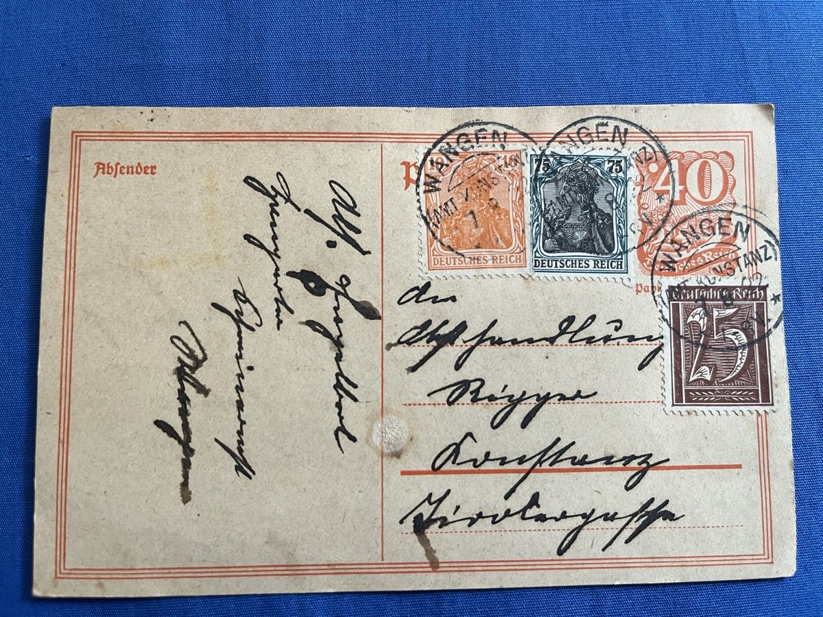 Ansichtskarten: Postkarte von 1922 – Gebraucht aus Romanshorn von Apfelschuss