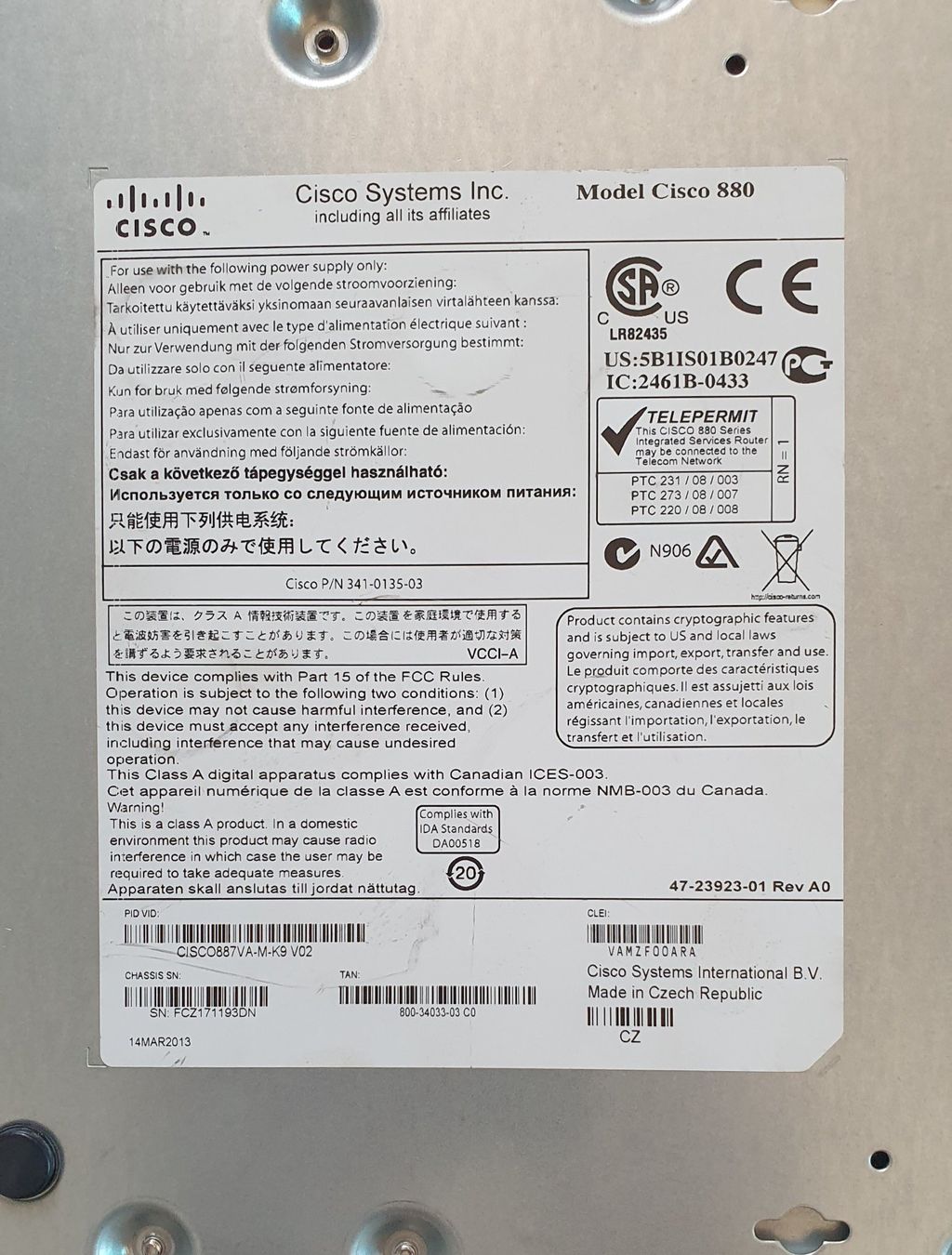 Cisco Modem & Router: Cisco 887 VA-M Integrated Service router – Usato da Erde venduto da zakleblanc 3