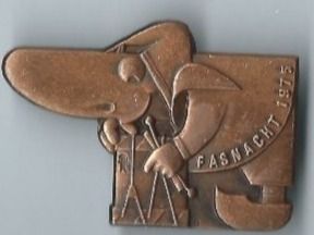Basler Plaketten & Abzeichen: Fasnachtsplakette Basel, "Blaggedde" 1975 (Bronce) – Gebraucht aus Zürich von t24_de