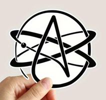 2 Stück Atheistisches Symbol Autoaufkleber, neu, 7 cm