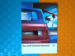 VW GOLF I CABRIO QUARTETT 1987 - Prospekt / Katalog