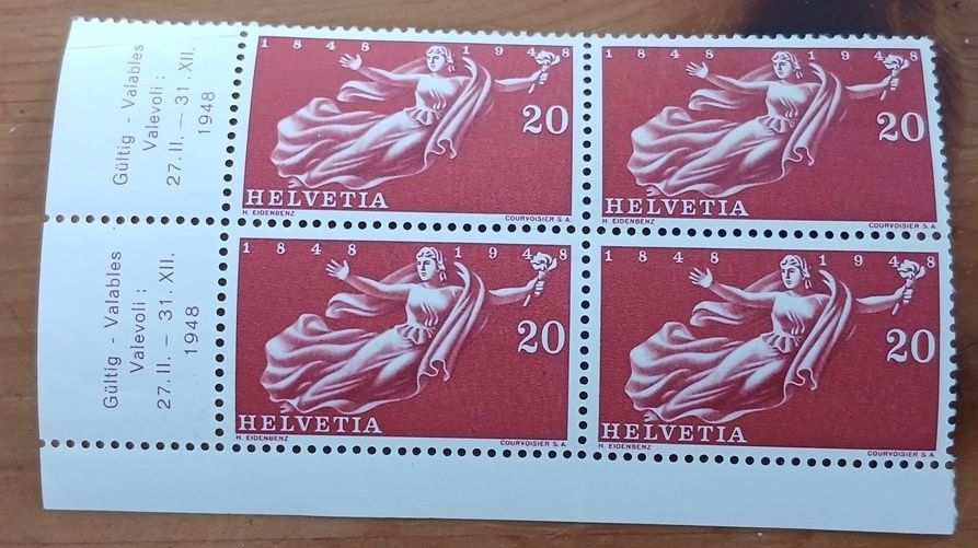 Tutti i francobolli: Schweiz: Briefmarken-Block von 1948 – Usato da Maloja venduto da ato85