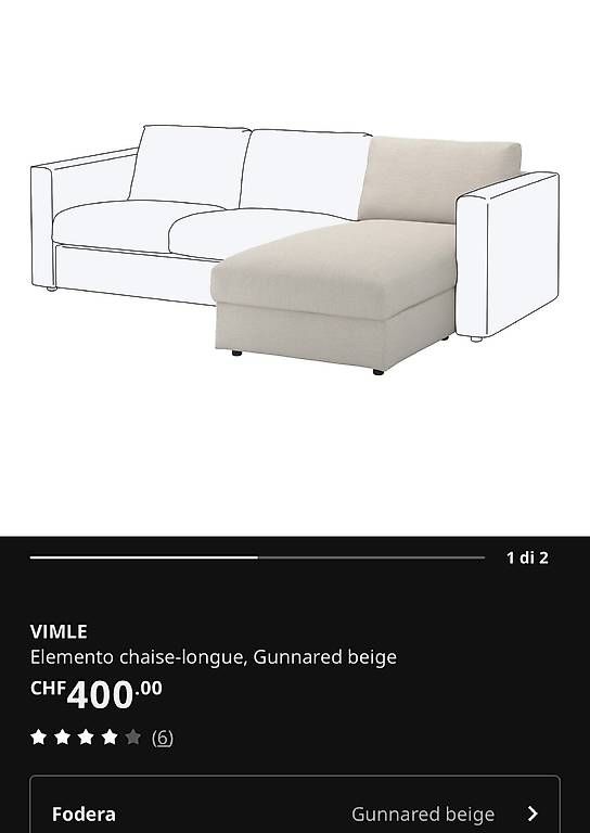 Sedie a sdraio: Chaise longue VIMLE ikea con braccioli  – Usato da Sorengo venduto da JackBrown84 1