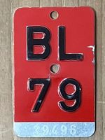 BL 79 - VELONUMMER - FAHRRADSCHILD - PLAQUE DE VELO - BL 79