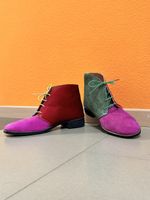 Ausgefallene Unisex Stiefeletten, Echtleder, neu!