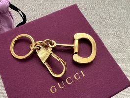 GUCCI Horsebit 1955 Schlüsselanhänger, gold, NEU, original