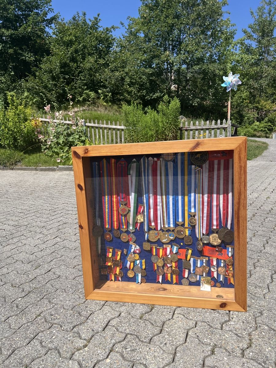 Vitrinen: Medaillenkasten aus robustem Holz – Gebraucht aus Flims Dorf von zen_765b 1