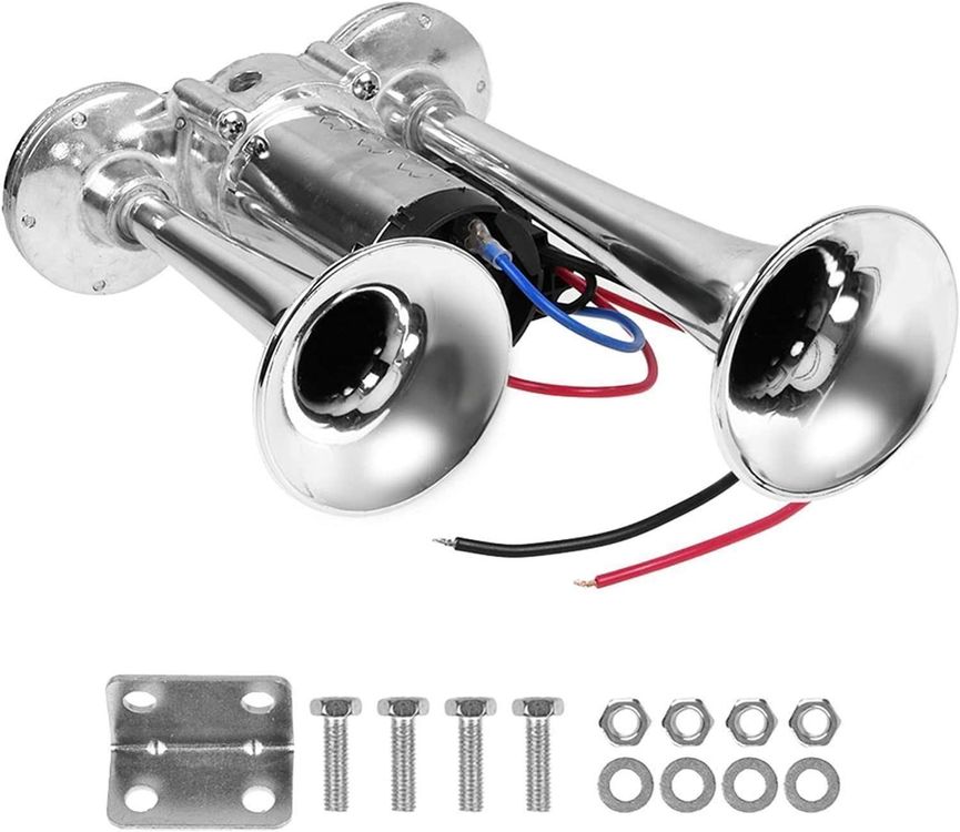 TIMIDAILY Notfallpfeife Edelstahl | 120dB Lautstärke | Doppelrohr Design Mit Schlüsselring