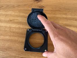 Feller Deckel mit Klappdeckel schwarz NEU