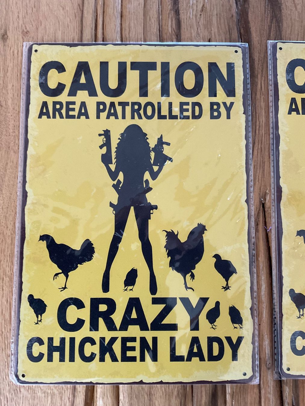 Insegne: Blechschild / Vintage / Chicken / Crazy / Lady – Nuovo e nell'imballaggio originale da aarwangen venduto da Butzi99 1