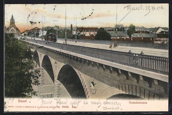 Cartoline postali: Basel, Strassenbahn auf der Viaduktstras – Usato da Berlin venduto da bartko-reher