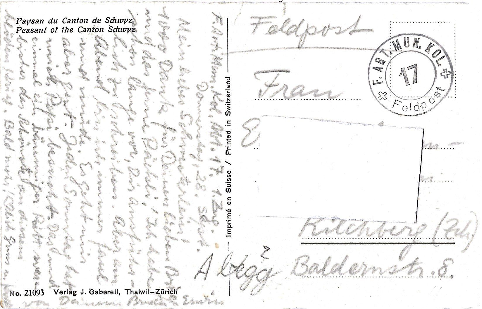 Ansichtskarten: SCHWYZER  BAUER – Gebraucht aus Bütschwil von Jackson1A 1