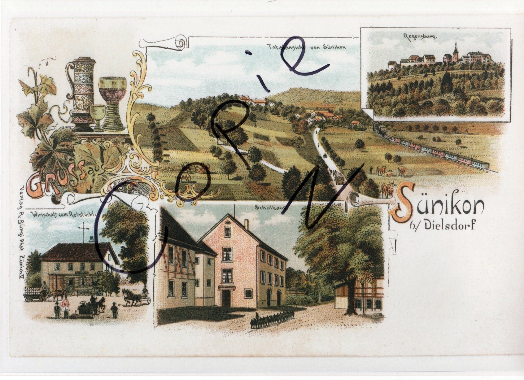 Cartoline postali: Sünikon b/Dielsdorf – Usato da Fällanden venduto da Blausegelfliege