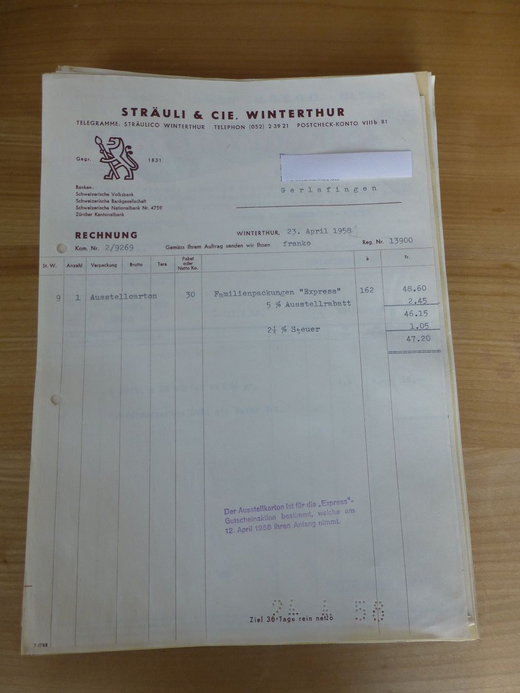 Foto & Immagini: Winterthur, Sträuli & Cie, 1958 – Usato da Bettlach venduto da 1saurer