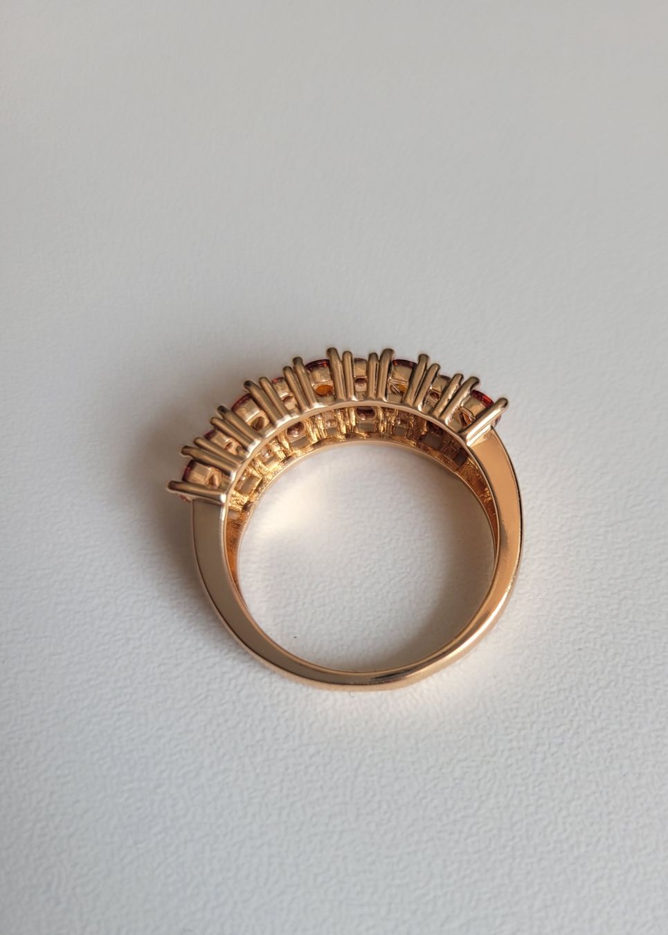 Ringe: Bague élégante dorée avec pierres oranges - Taille 54 – Neu (gemäss Beschreibung) aus Bernex von Dariafr 1