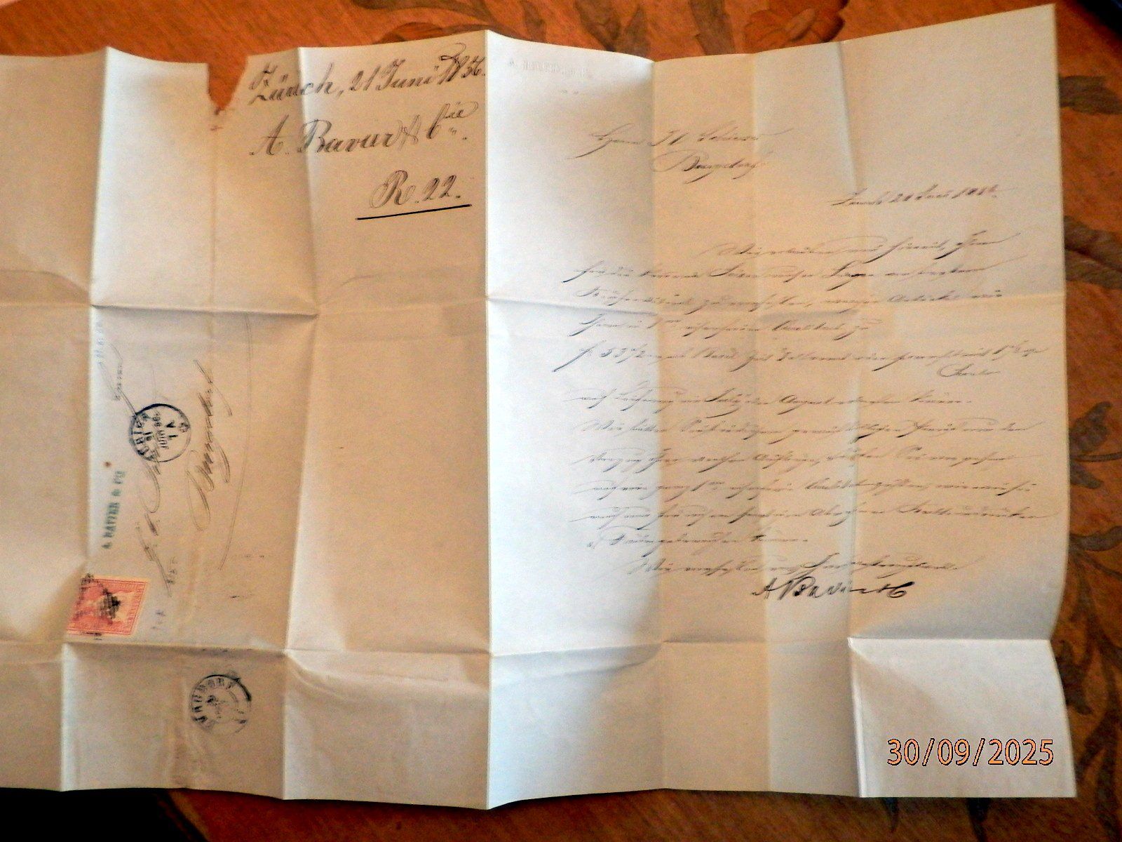 Alle Briefmarken: Strubel Brief, ZNr.24F, Bogenrand rechts, Kat. CHF 825.00 – Gebraucht aus Ueberstorf von dinbau 4