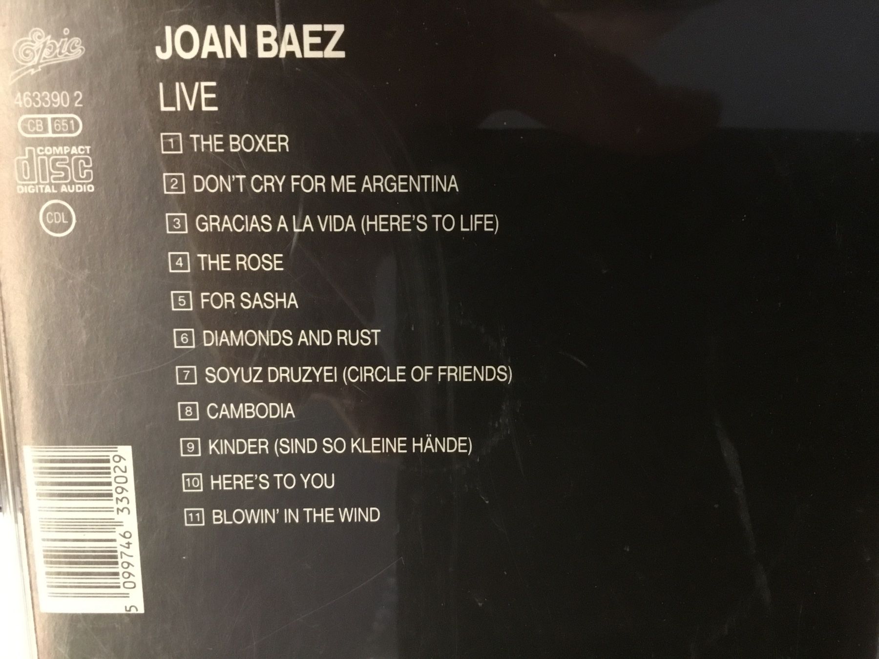 CD: Joan Baez Live CD     o – Usato da Thierachern venduto da sweden08 1