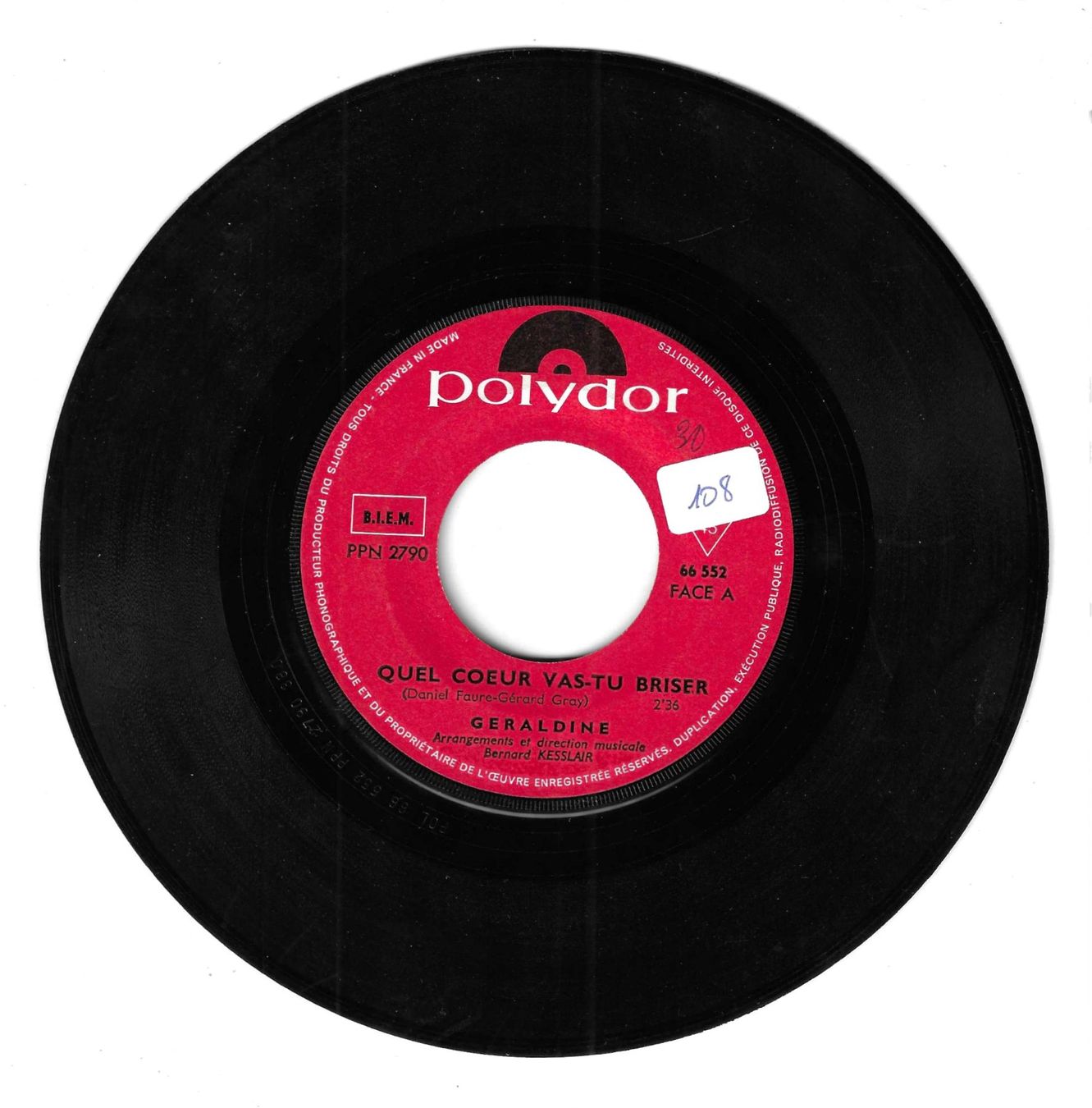 Schallplatten: Géraldine - Quel cœur vas-tu briser? – Gebraucht aus Savagnier von Ne2065