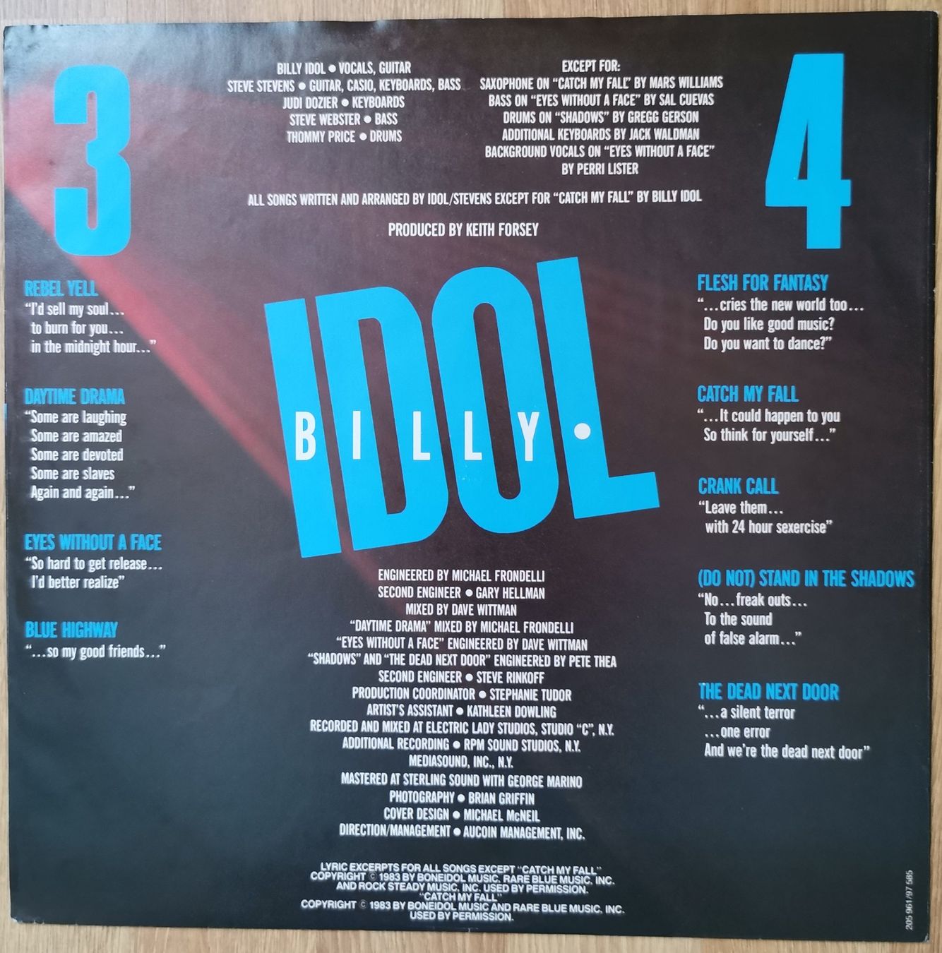 Dischi in vinile: Billy Idol -  "Rebel Yell" Vinyl LP 1983 – Usato da Birsfelden venduto da dsc_f8gx 3