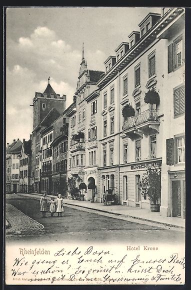 Cartoline postali: Rheinfelden, Strassenpartie mit Hotel Kr – Usato da Berlin venduto da bartko-reher